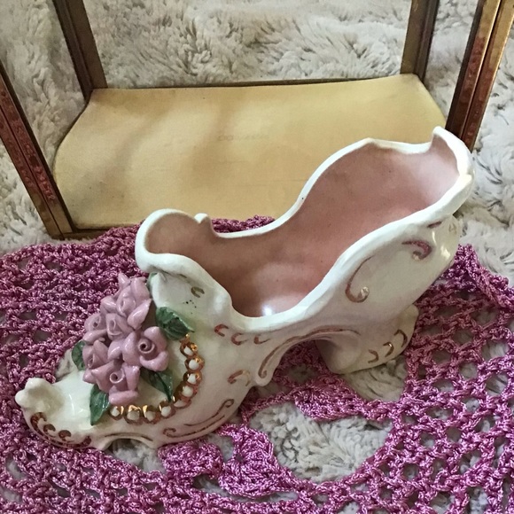 Vintage Ornate Ceramic Shoe - Picture 1 of 5